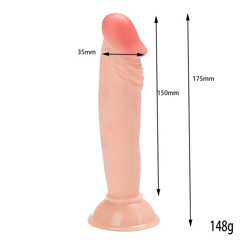 17.5 Cm. İnce Anal Ultra Gerçekçi Doku Vantuzlu Dildo görsel 7