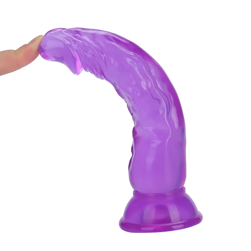 18 Cm. Hardy Ultra Gerçekçi Doku Vantuzlu Mor Jel Dildo görsel 2