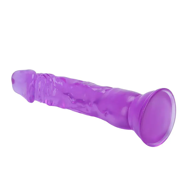 18 Cm. Hardy Ultra Gerçekçi Doku Vantuzlu Mor Jel Dildo görsel 5