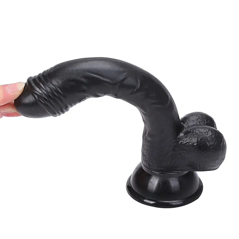 19.2 Cm. Foreskin Boy Ultra Gerçekçi Doku Vantuzlu Testisli Zenci Dildo görsel 2