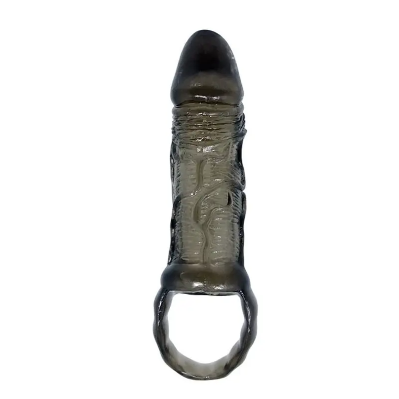 Men Extension – 2.5 Cm Dolgulu Silikon Uzatmalı Zenci Penis Kılıfı görsel 3