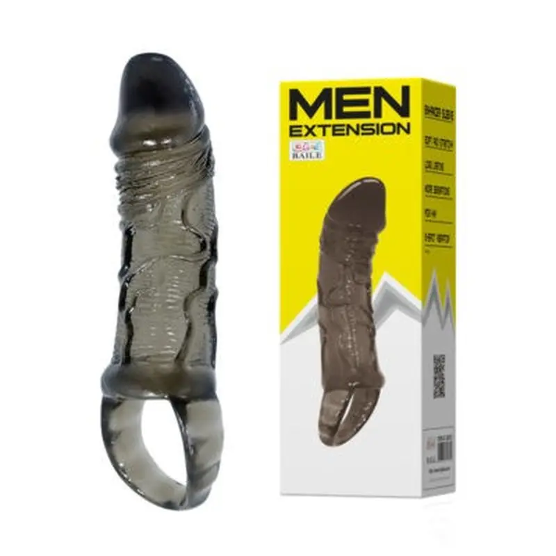 Men Extension – 2.5 Cm Dolgulu Silikon Uzatmalı Zenci Penis Kılıfı görsel 5