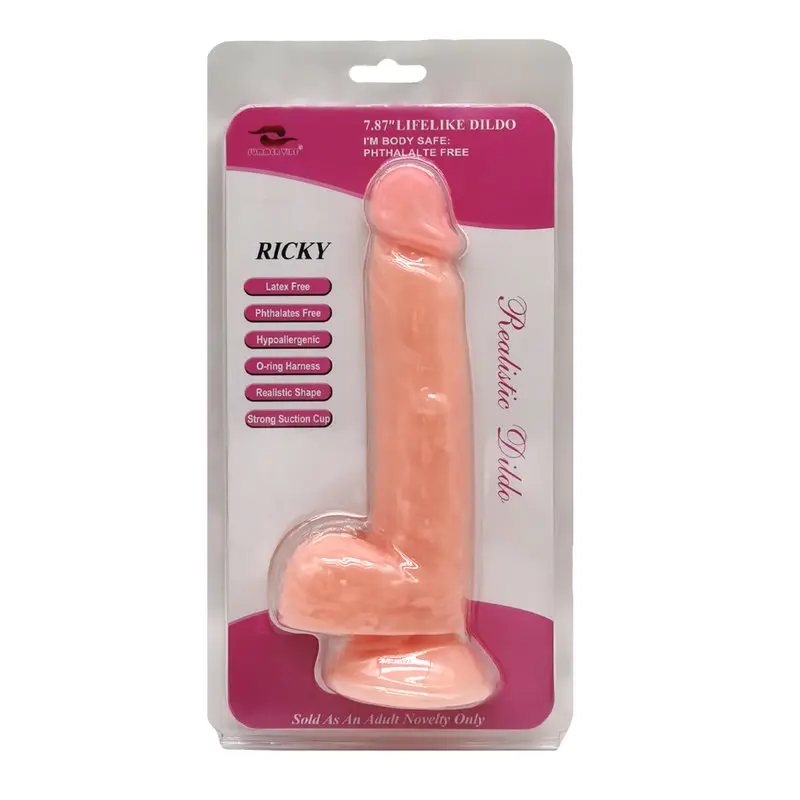 20 Cm. Ricky’s Ultra Gerçekçi Doku Vantuzlu Testisli Dildo görsel 8