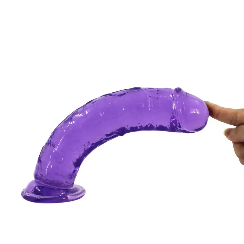 20 Cm. – Tam Realistik Vantuzlu Jel Dildo (Mor) görsel 2