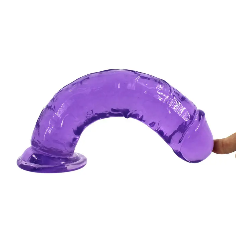 20 Cm. – Tam Realistik Vantuzlu Jel Dildo (Mor) görsel 3
