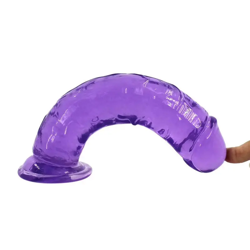 20 Cm. – Tam Realistik Vantuzlu Jel Dildo (Mor) görsel 4