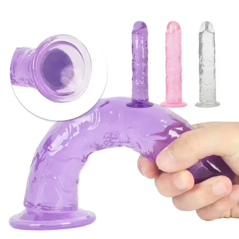 20 Cm. – Tam Realistik Vantuzlu Jel Dildo (Mor) görsel 5