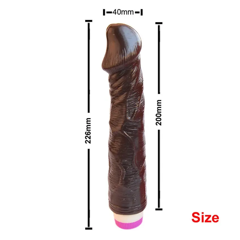 20cm Motorlu Tam Realistik Penis Vibratör (Zenci) görsel 4