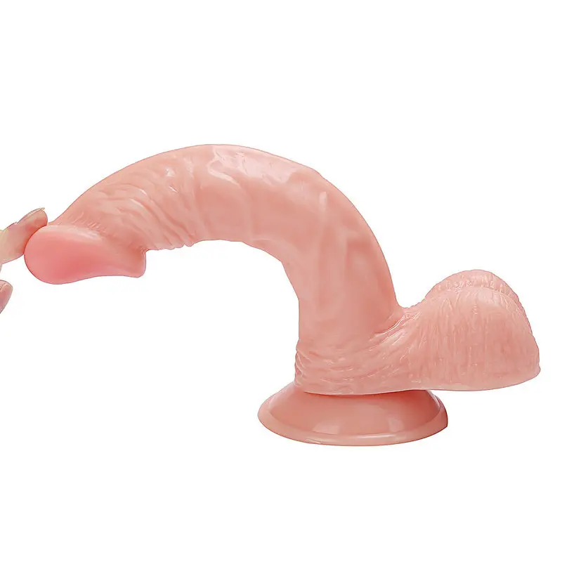 21.8 Cm. Andy Ultra Gerçekçi Doku Vantuzlu Testisli Dildo görsel 2