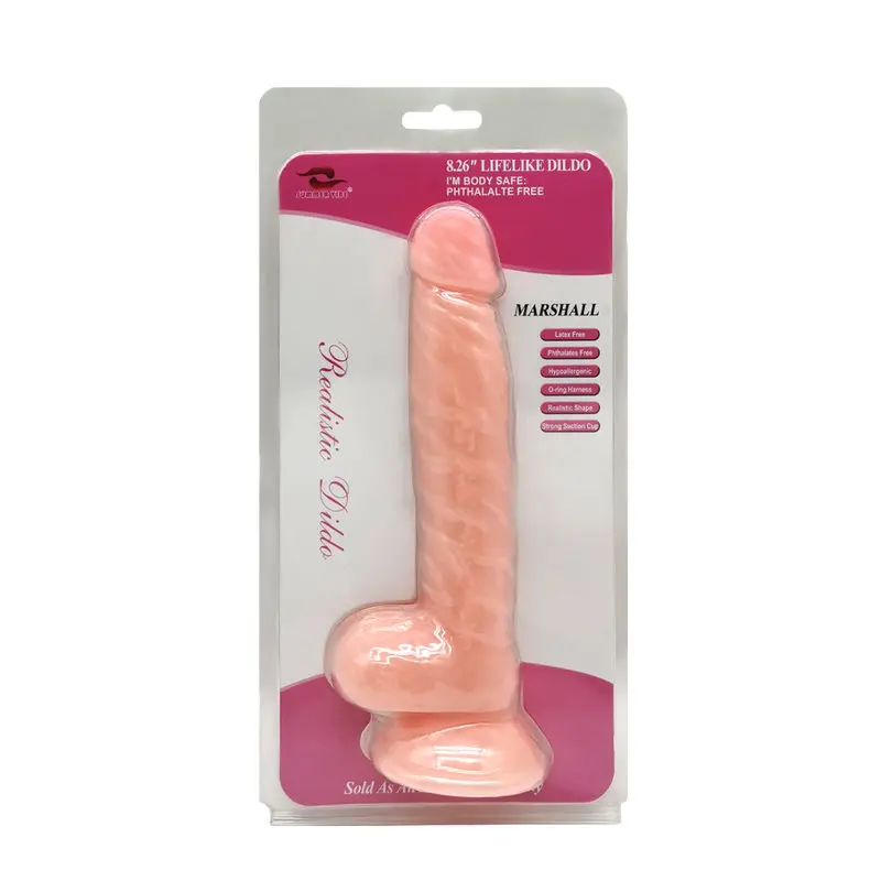 21 Cm. Marshall Ultra Gerçekçi Doku Vantuzlu Testisli Dildo görsel 8