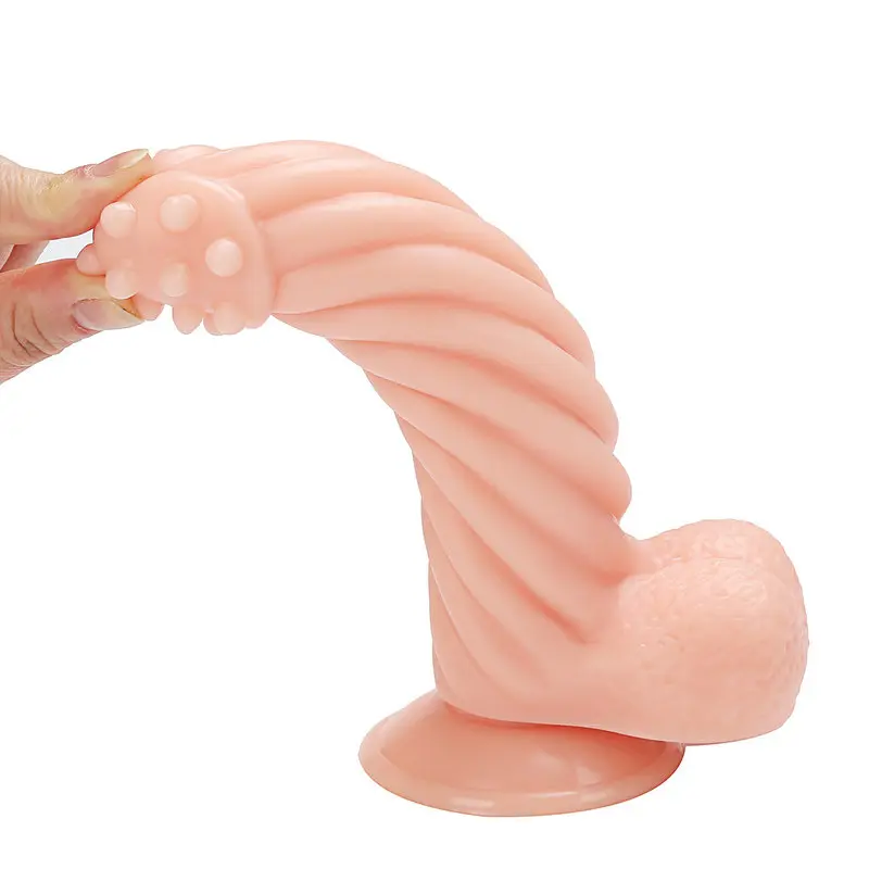 21 Cm. Pütürlü Başlı Yivli Gövdeli Ultra Gerçekçi Doku Vantuzlu Testisli Dildo görsel 2