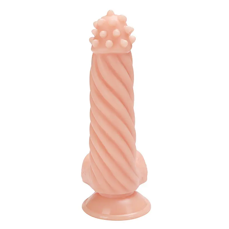 21 Cm. Pütürlü Başlı Yivli Gövdeli Ultra Gerçekçi Doku Vantuzlu Testisli Dildo görsel 4