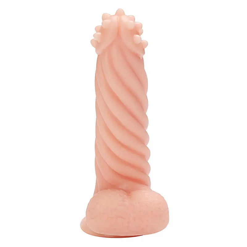 21 Cm. Pütürlü Başlı Yivli Gövdeli Ultra Gerçekçi Doku Vantuzlu Testisli Dildo görsel 6