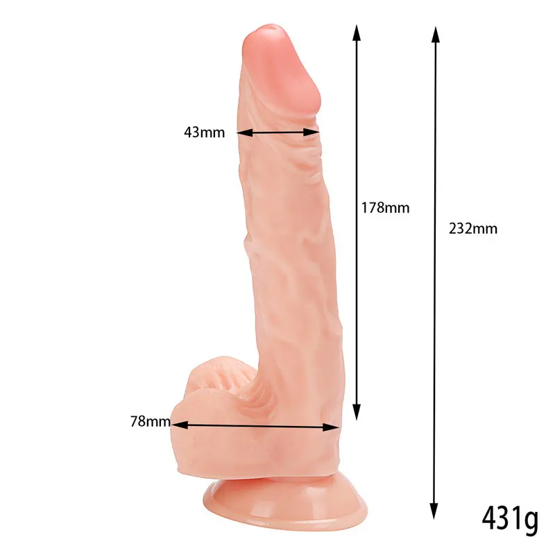 23.2 Cm. Elon Ultra Gerçekçi Doku Vantuzlu Testisli Dildo görsel 6