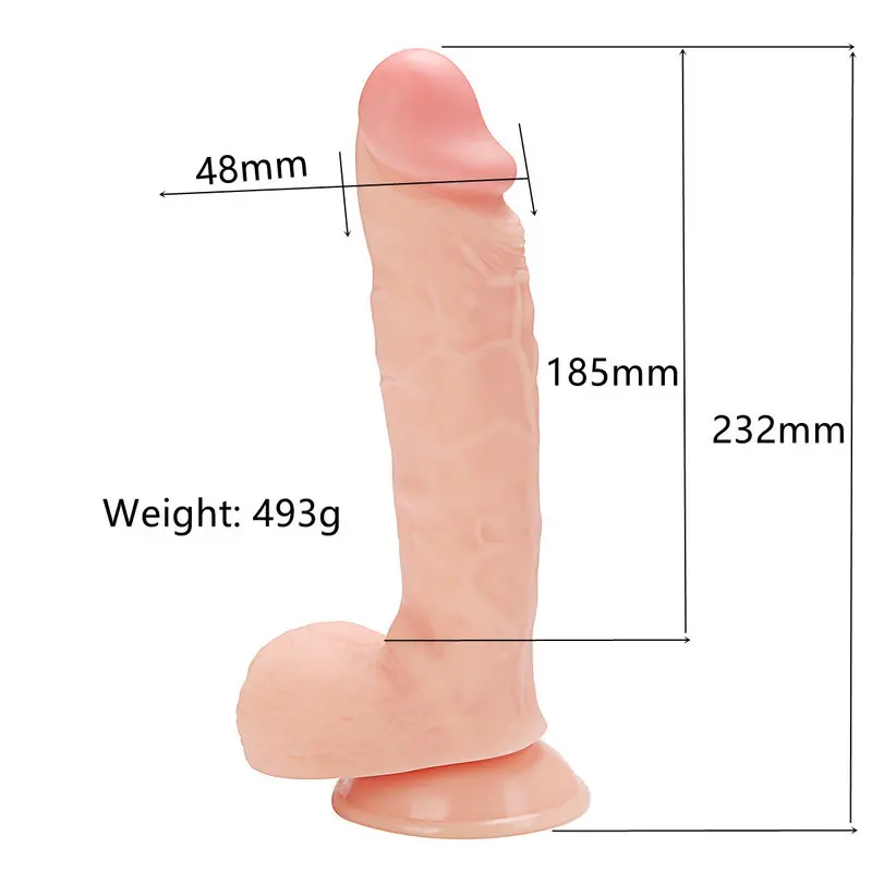 23.2 Cm. Jason Ultra Gerçekçi Doku Vantuzlu Testisli Damarlı Dildo görsel 6