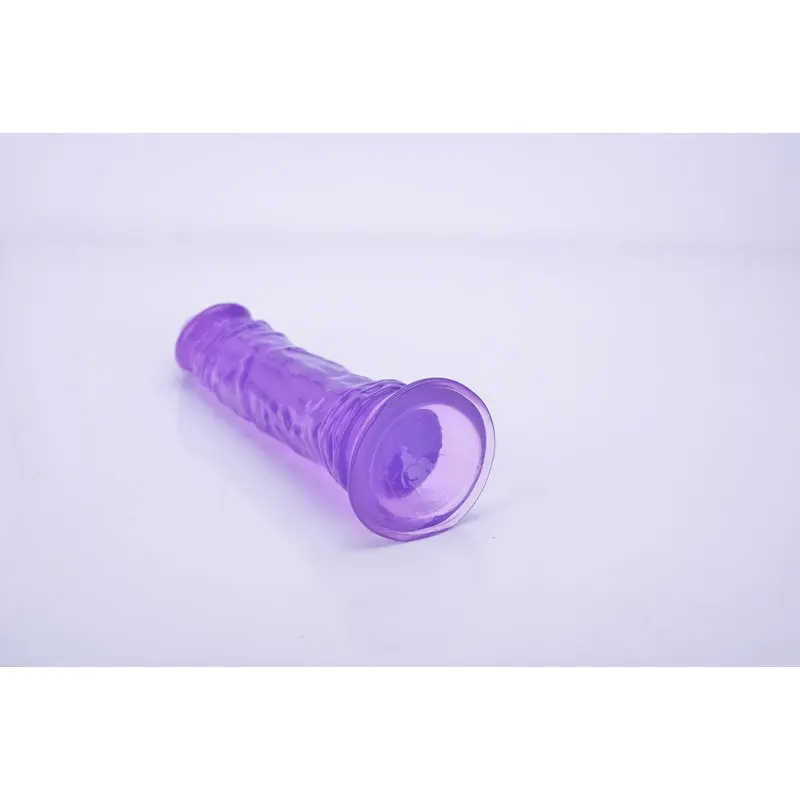 23 Cm. – 1.Sınıf Malzeme Realistik Vantuzlu Jel Dildo (Mor) görsel 4