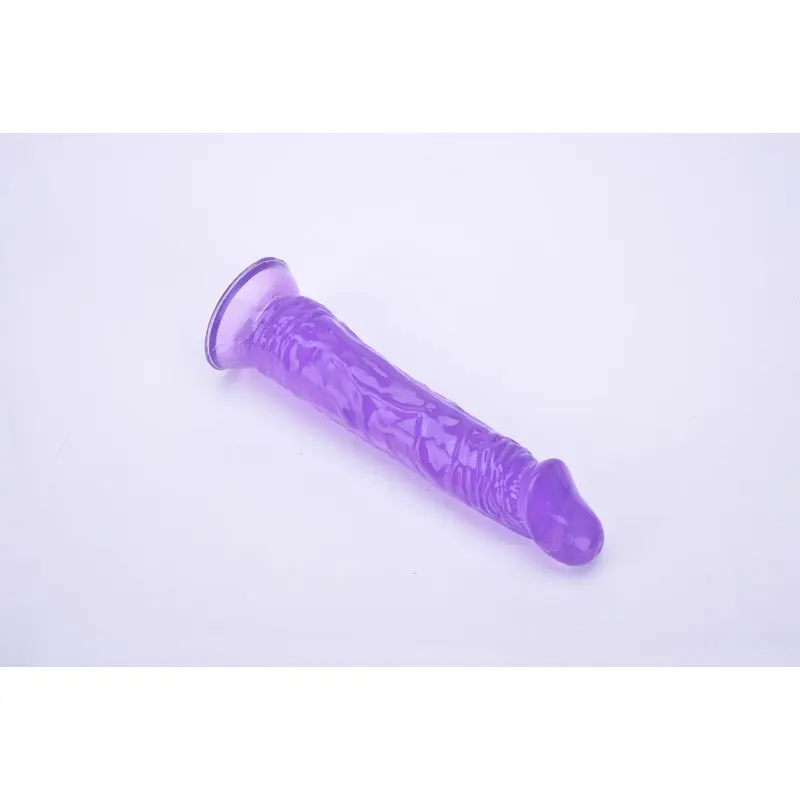 23 Cm. – 1.Sınıf Malzeme Realistik Vantuzlu Jel Dildo (Mor) görsel 6