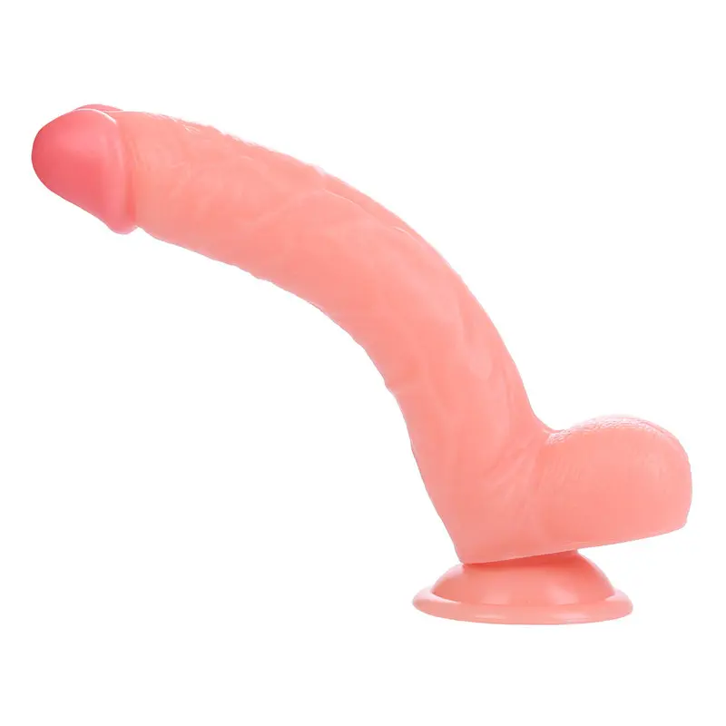 27 Cm. XLarge Extra Uzun ve Kalın Ultra Gerçekçi Doku Vantuzlu Testisli Dildo görsel 2