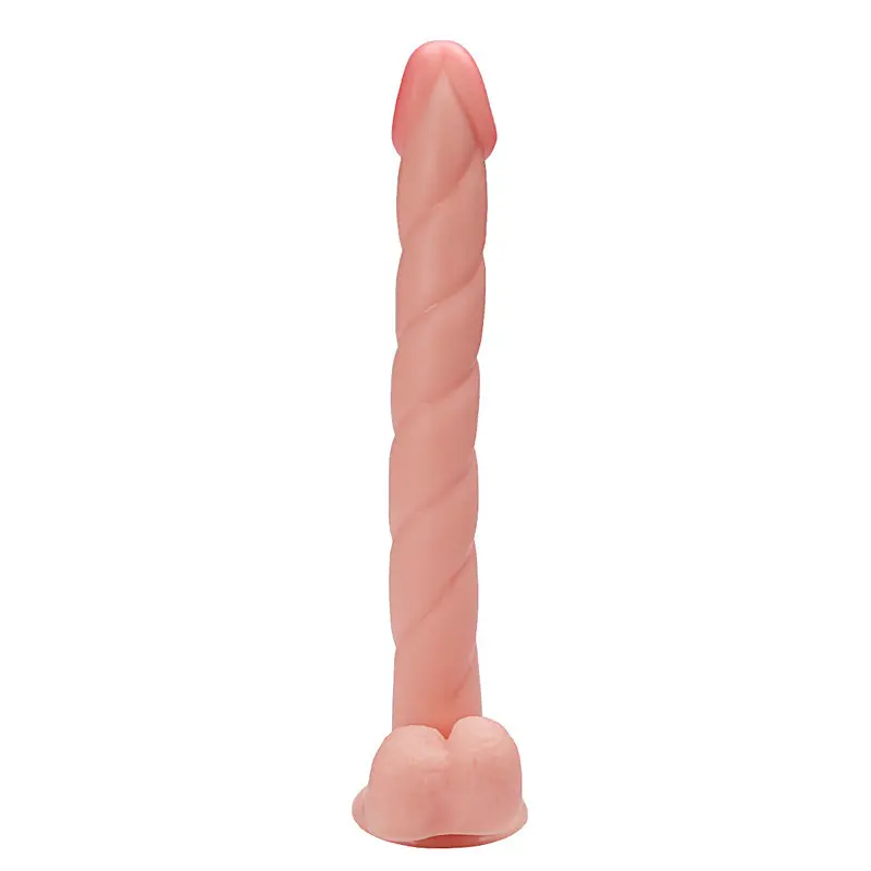 30.5 Cm. XXLarge Extra Uzun ve Yivli Ultra Gerçekçi Doku Vantuzlu Testisli Dildo görsel 5