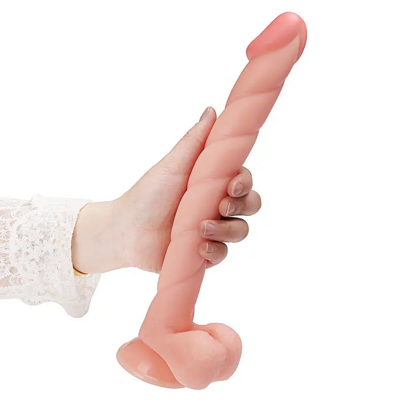 30.5 Cm. XXLarge Extra Uzun ve Yivli Ultra Gerçekçi Doku Vantuzlu Testisli Dildo