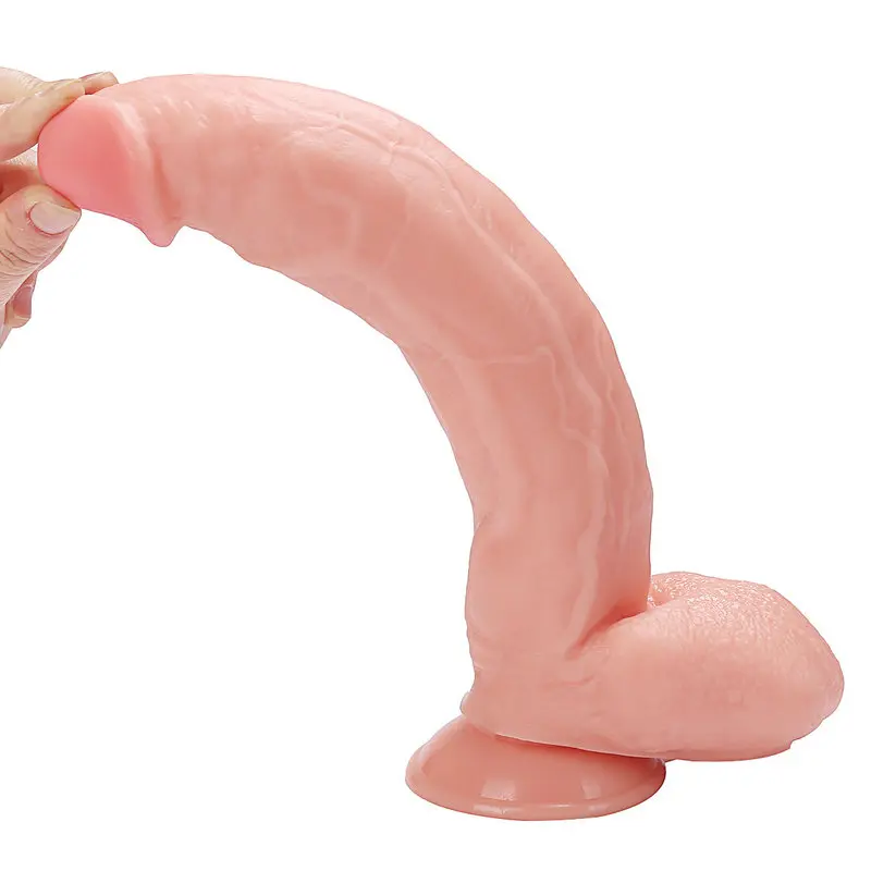 31 Cm. XXLarge Extra Kalın ve Damarlı Ultra Gerçekçi Doku Vantuzlu Testisli Dildo görsel 3