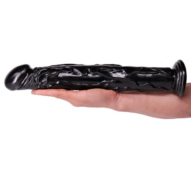 35cm XL King Size Vantuzlu Büyük Boy Vibratör (Zenci) görsel 2