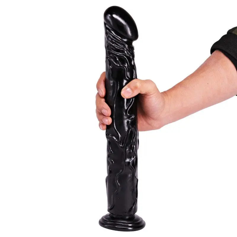 35cm XL King Size Vantuzlu Büyük Boy Vibratör (Zenci) görsel 6