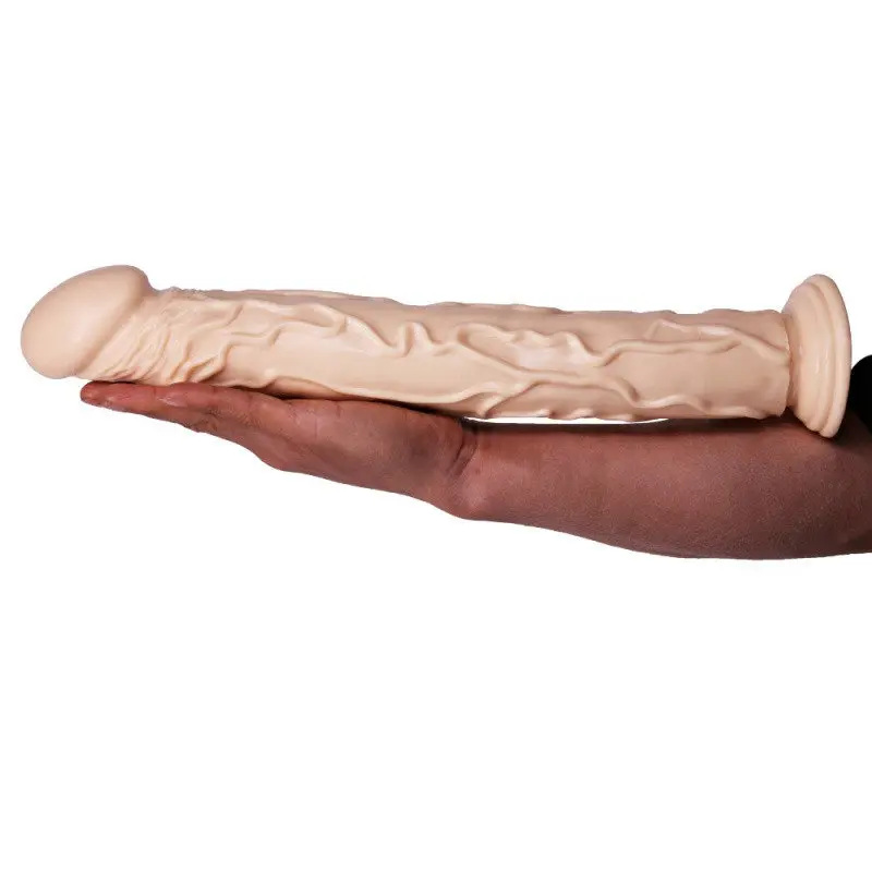 35cm XL King Size Vantuzlu Büyük Boy Vibratör (Ten Rengi) görsel 3