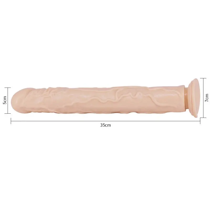 35cm XL King Size Vantuzlu Büyük Boy Vibratör (Ten Rengi) görsel 4