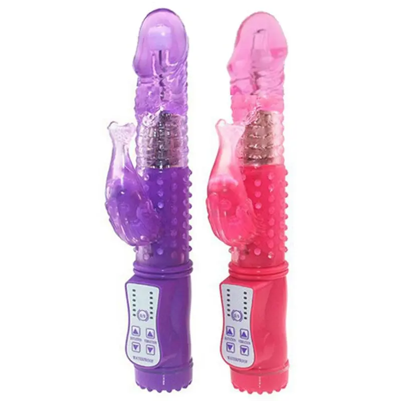 360 Derece Döner Başlı Tavşan Klitoris Uyarıcılı Süper Jelly Vibratör (Pembe) görsel 7