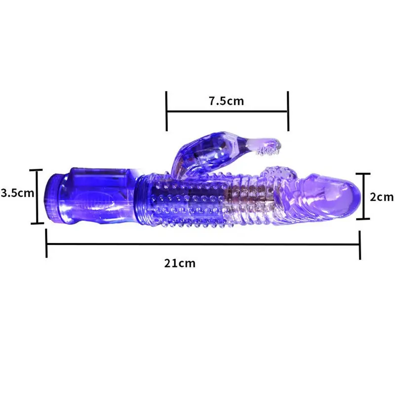 360 Derece Döner Başlı Tavşan Klitoris Uyarıcılı Süper Jelly Vibratör (Pembe) görsel 8