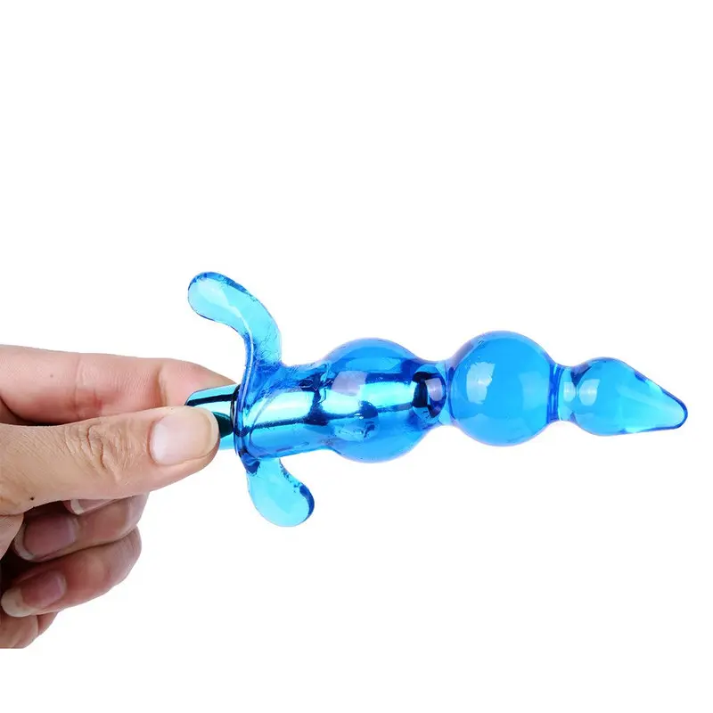 Anal Boncuk Vibratör Titreşimli Anal Plug (Mavi) görsel 3