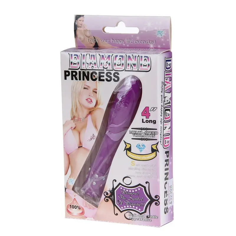 Diamond Princess Mücevher Taşlı 4” Vibratör (Mor) görsel 6