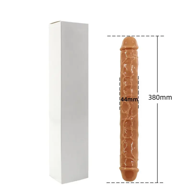 Double Dong – 38 Cm. – Çift Başlı Realistik Lezbiyen Dildo (Ten Rengi) görsel 2