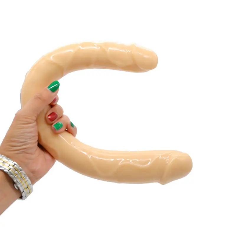 Double Dong – 40 Cm. – Çift Başlı Realistik Lezbiyen Dildo (Jelly Mor) görsel 5