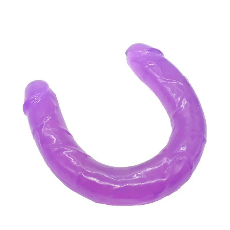 Double Dong – 40 Cm. – Çift Başlı Realistik Lezbiyen Dildo (Jelly Pembe) görsel 3