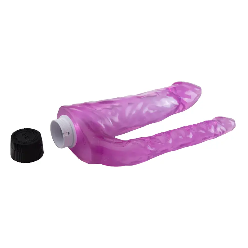 Double Experience – 22 Cm. – Titreşimli Ultra Realistik – Anal & Vajinal Çift Zevk – Çatal Vibratör (Mor) görsel 4