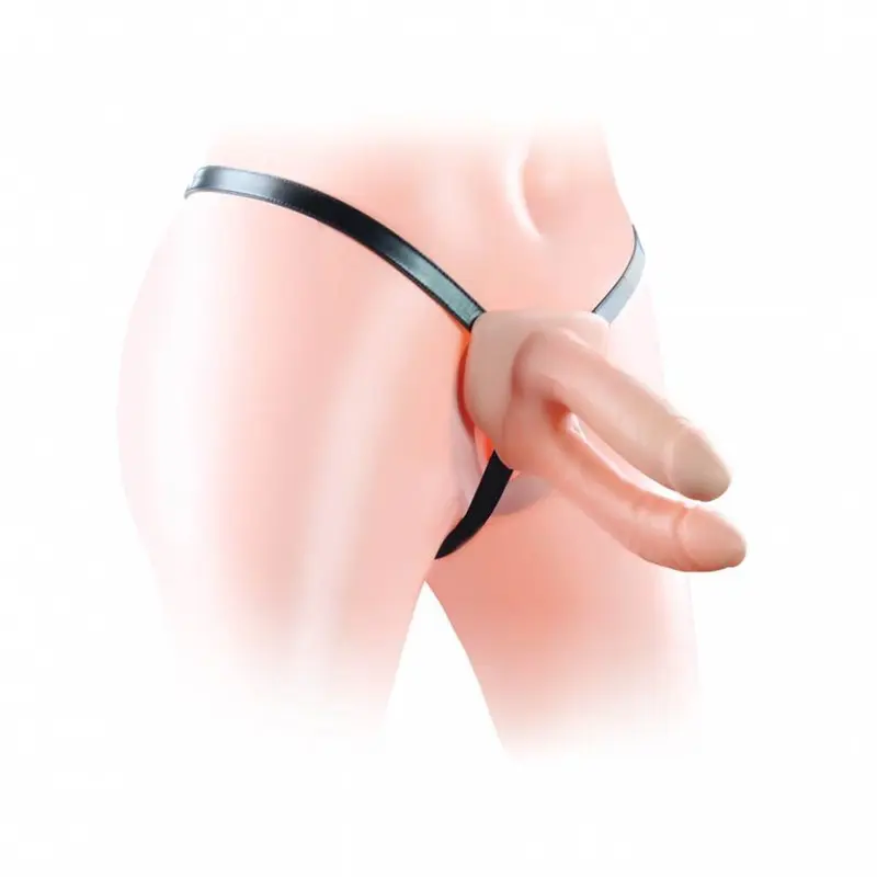 Dr.Love İçi Boş Belden Bağlamalı Çift Zevk Yarı Realistik Penis görsel 2