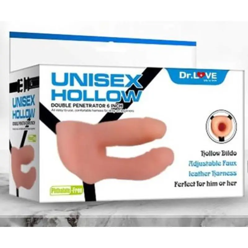 Dr.Love İçi Boş Belden Bağlamalı Çift Zevk Yarı Realistik Penis görsel 4