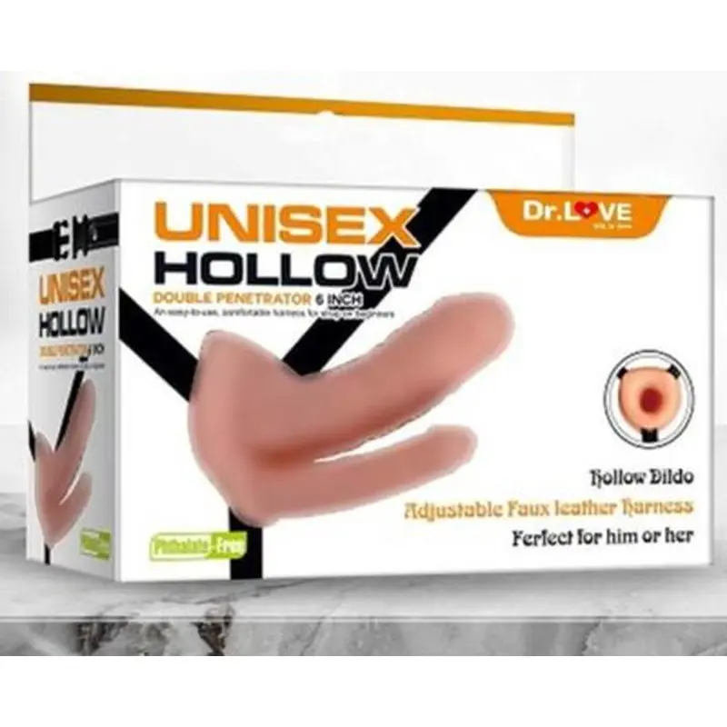 Dr.Love İçi Boş Belden Bağlamalı Çift Zevk Yarı Realistik Penis görsel 4