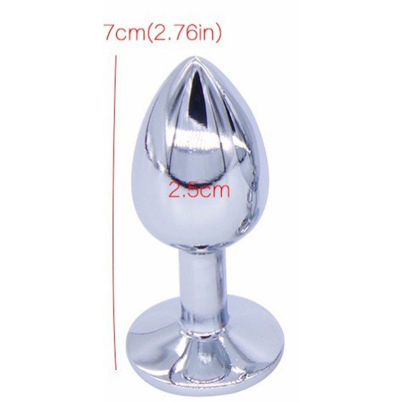 Renkli Taşlı Metal Anal Plug – Küçük Boy