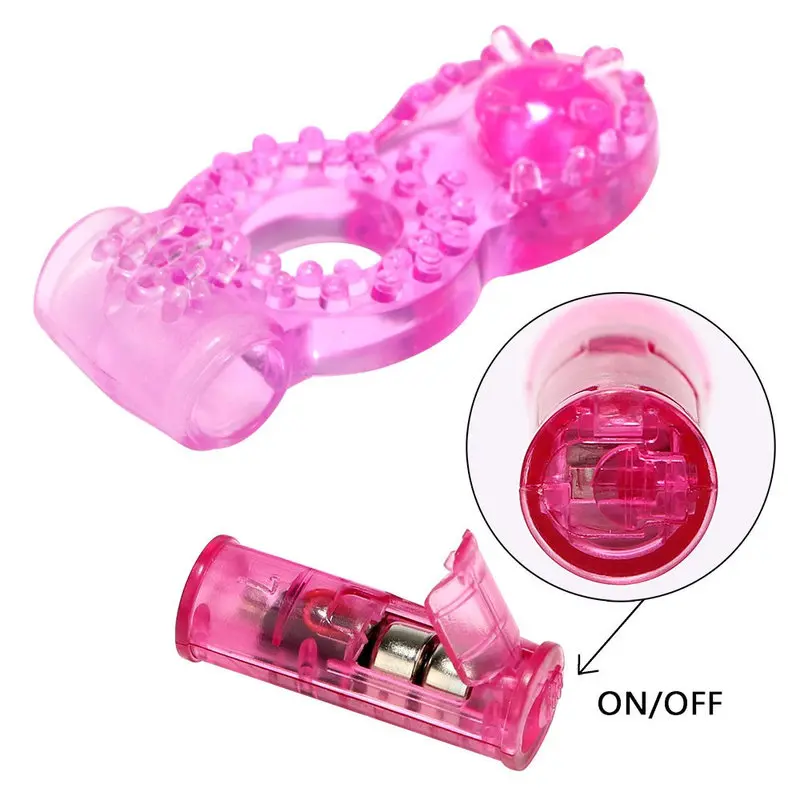 Renkli Slikon Titreşimli Klitoris Uyarıcı Penis Halkası (Pembe) görsel 3