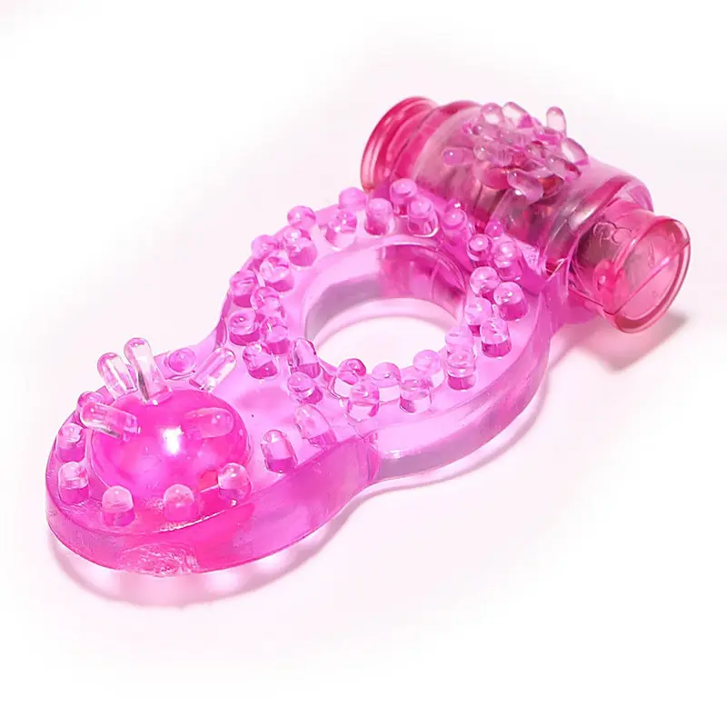 Renkli Slikon Titreşimli Klitoris Uyarıcı Penis Halkası (Pembe) görsel 4