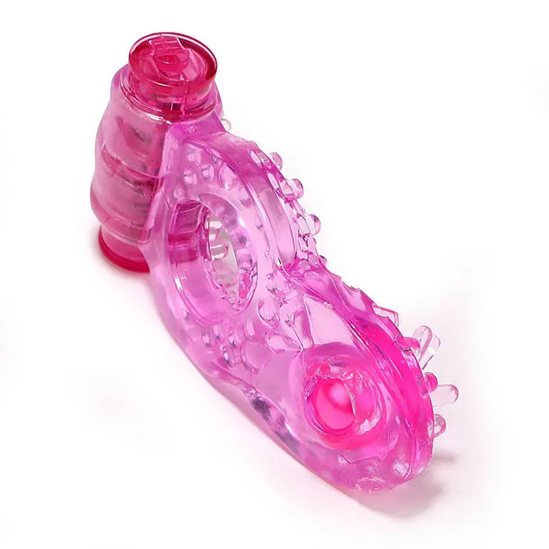 Renkli Slikon Titreşimli Klitoris Uyarıcı Penis Halkası (Pembe) görsel 5