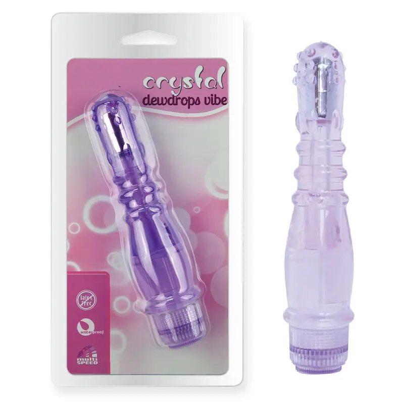 G-Spot Crystal Rulette Boncuk Başlı Vibratör (Mor) görsel 3