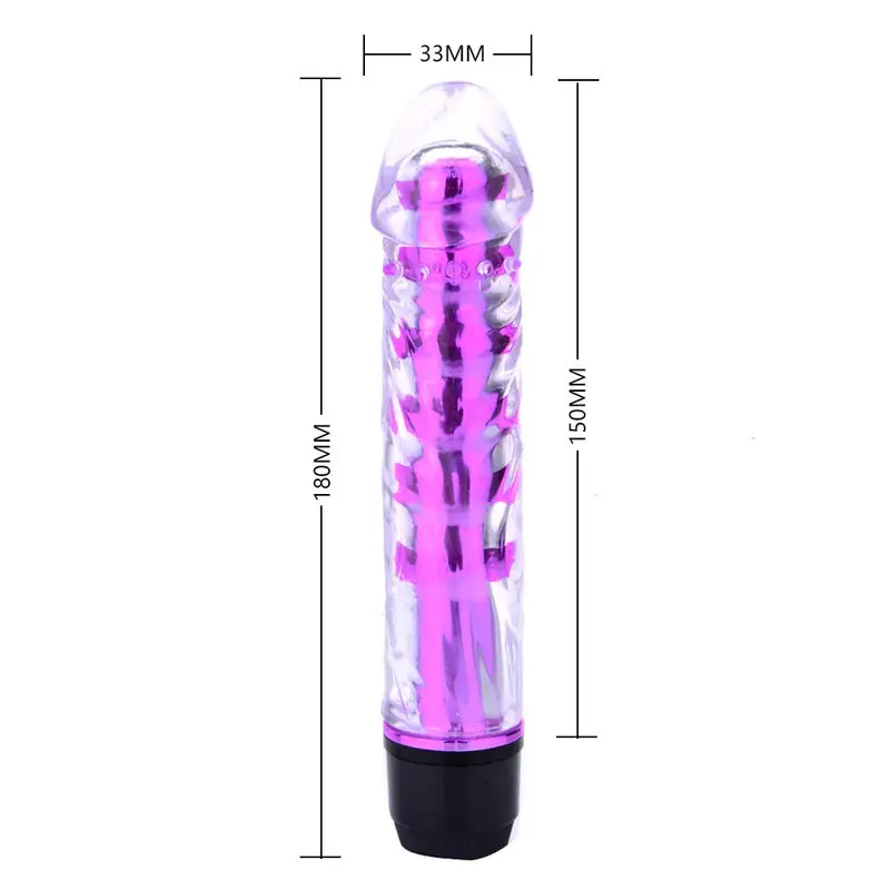 Renkli Fantazi Jelly Vibratör (Pembe) görsel 5