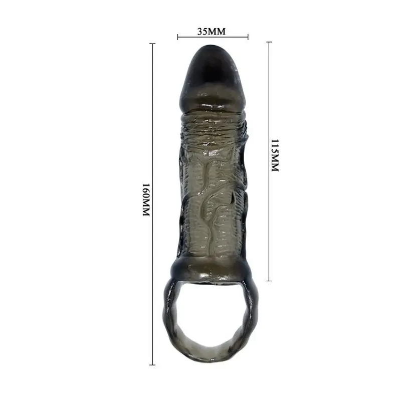 Men Extension – 2.5 Cm Dolgulu Silikon Uzatmalı Penis Kılıfı (Ten Rengi) görsel 2