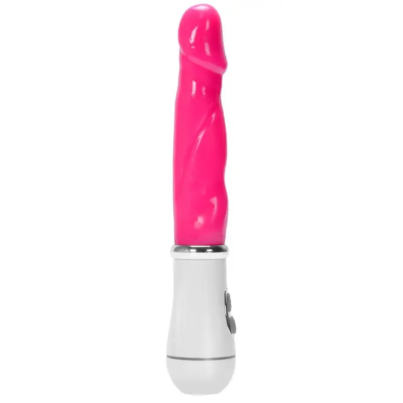 Motorlu ve Titreşim Ayarlı Penis Tasarım Renkli Vibratör (Pembe) görsel 2