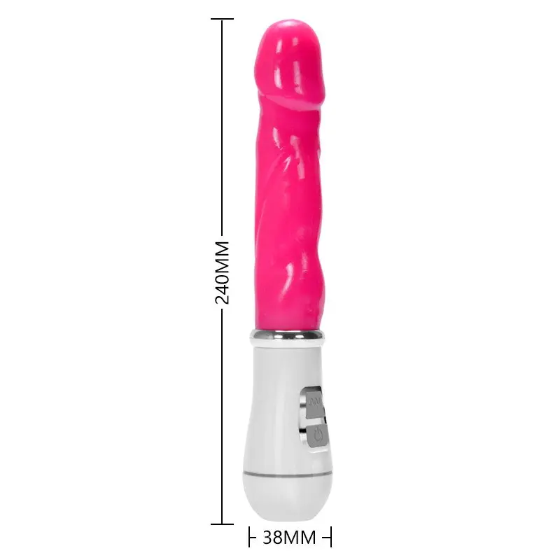 Motorlu ve Titreşim Ayarlı Penis Tasarım Renkli Vibratör (Pembe) görsel 7