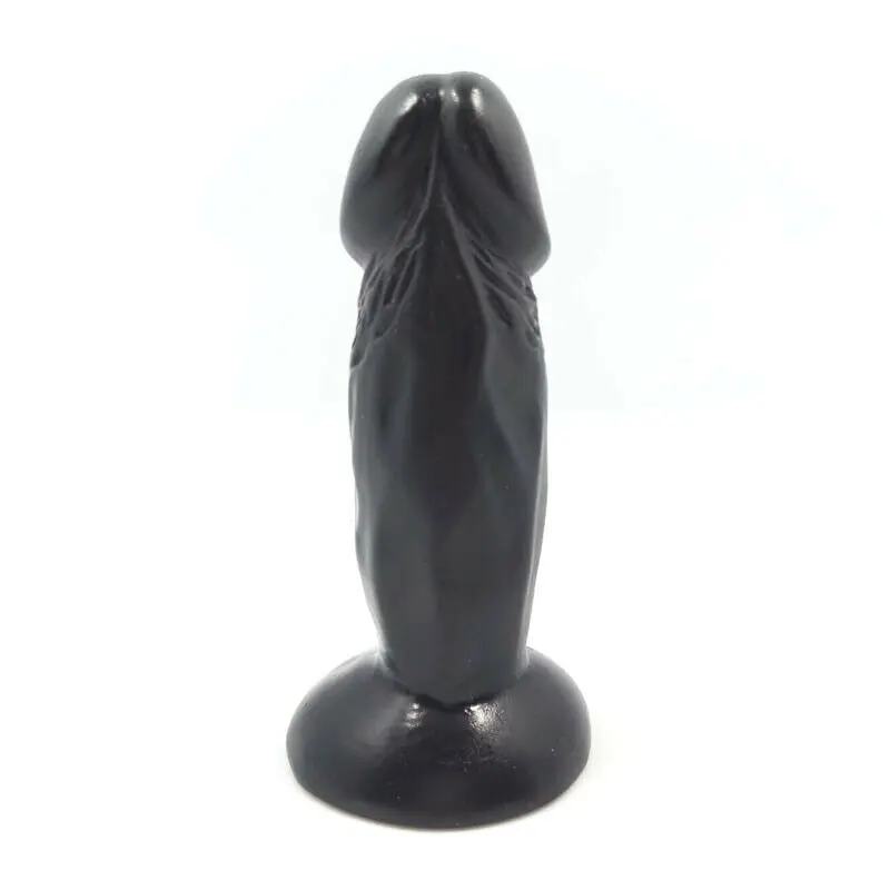 Realistik Esnek Mini Boy Bakire ve Anal Vantuzlu Vibratör (Siyah) görsel 4